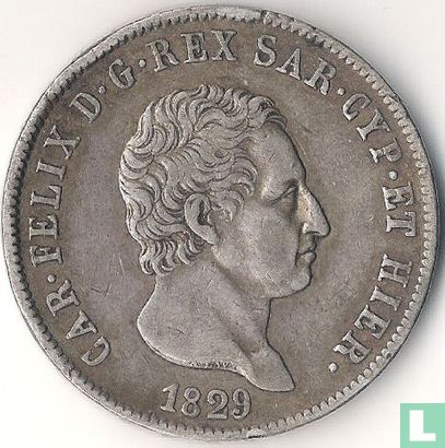 Sardinia 5 lire 1829 (P) - Image 1