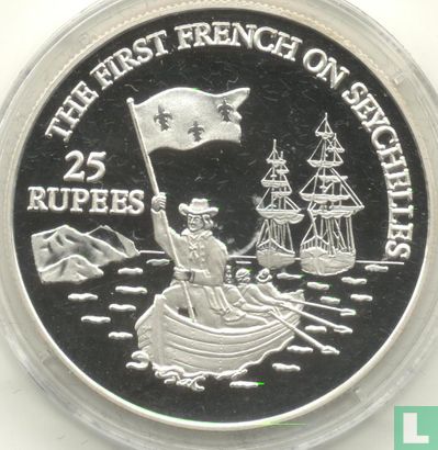 Seychellen 25 rupees 1993 (PROOF) "250th anniversary Arrival of the first French in Seychelles" - Afbeelding 2