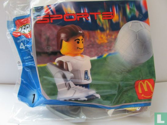 Lego 7923 McDonald's Sports Set Number 1 - White Soccer Player #4 polybag - Afbeelding 1