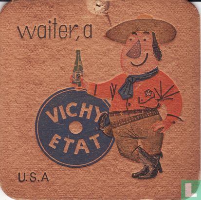 U.S.A waiter, a Vichy Etat / Dit is een van de 30 bierviltjes "Collectie Expo 1958". - Afbeelding 1