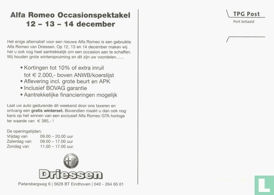 Driessen "Maak kans op een exclusief Alfa Romeo GTA horloge t.w.v. € 385,- (z.o.z.)."  - Afbeelding 2