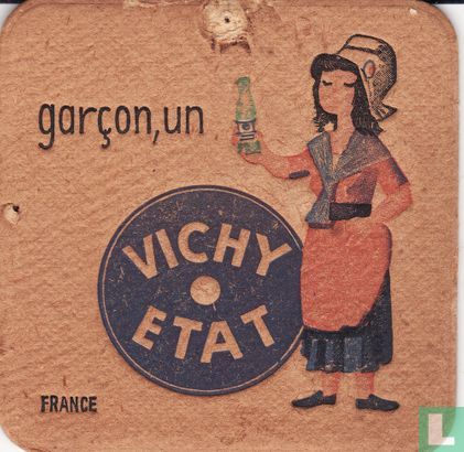 France garçon, un Vichy Etat / Dit is een van de 30 bierviltjes "Collectie Expo 1958". - Image 1