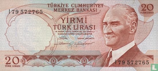 Turquie 20 Lira ND (1983/L1970) - Image 1