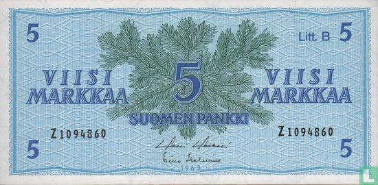 Finnland 5 Markkaa 1963 - Bild 1