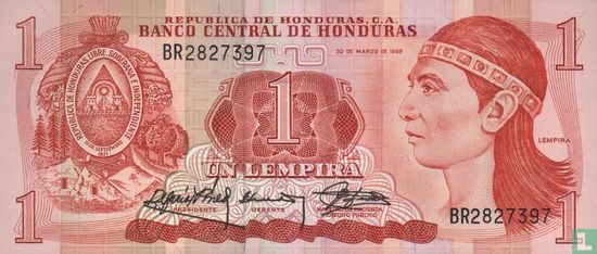 Honduras 1 Lempira 1989 - Afbeelding 1