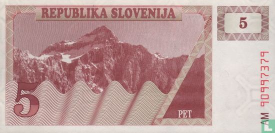 Slovenia 5 Tolarjev - Image 2