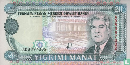 Turkmenistan 20 Manat - Afbeelding 1