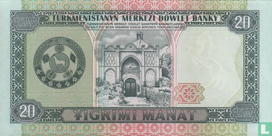 Turkmenistan 20 Manat - Afbeelding 2
