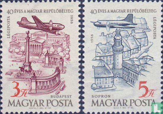 40 years of air-mail stamps