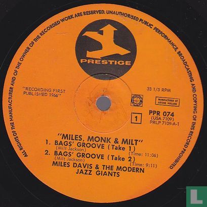 Miles Davis and the Modern Jazz Giants Miles, Monk and Milt  - Afbeelding 3