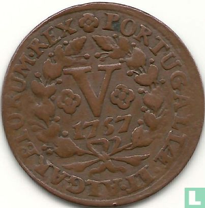Portugal 5 réis 1757 (IOSEPHUS) - Afbeelding 1
