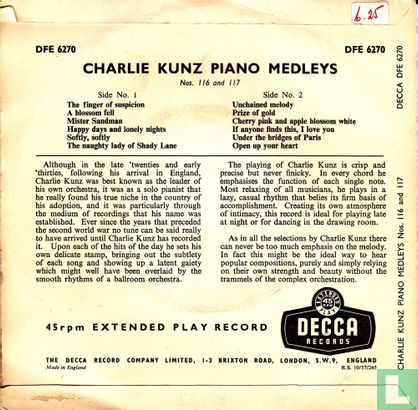 Charlie Kunz Piano Medleys Nos. 116 and 117 - Image 2
