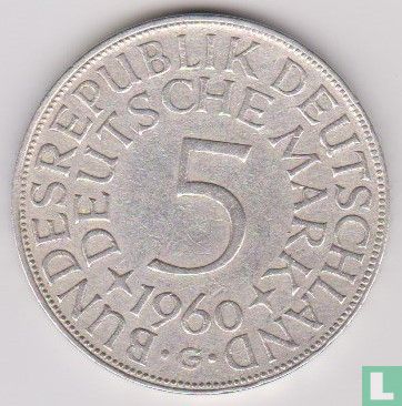 Allemagne 5 mark 1960 (G) - Image 1