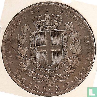 Sardinië 5 lire 1838 (anker) - Afbeelding 2