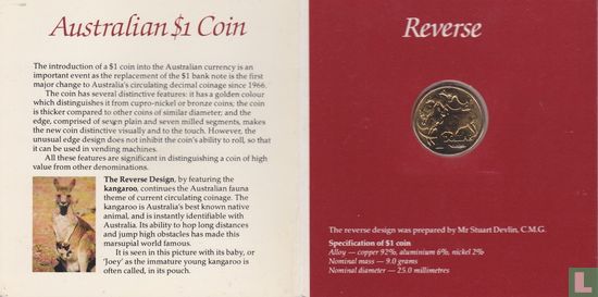 Australia 1 dollar 1984 (folder) - Image 2