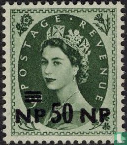 Koningin Elizabeth II met opdruk