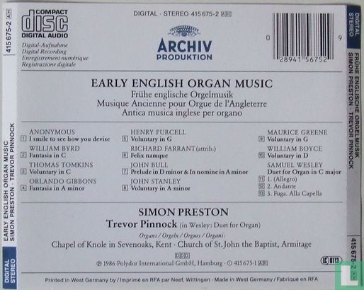 Early English Organ Music - Afbeelding 2