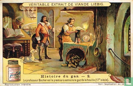 Le professeur Becher est le premier à extraire le gaz de la houille (17e siècle)