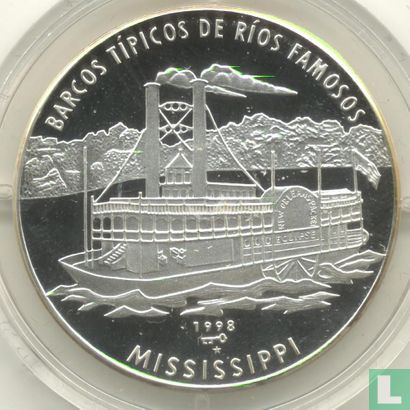 Cuba 10 pesos 1998 (PROOF) "Mississippi River steam boat" - Image 1
