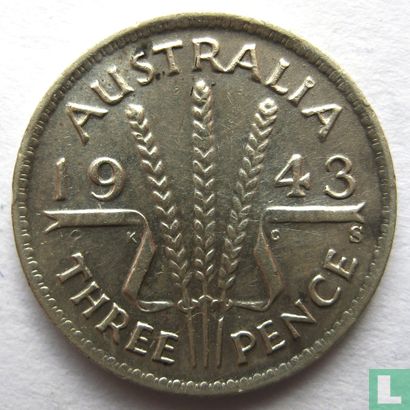 Australia 3 pence 1943 (S) - Image 1
