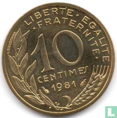 Frankrijk 10 centimes 1981 - Afbeelding 1