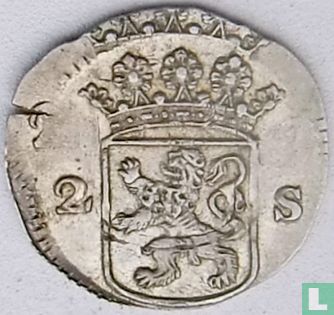 Holland 2 stuiver 1751 (zilver - misslag) - Afbeelding 2