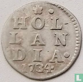 Holland 2 stuiver 1734 (zilver) - Afbeelding 1