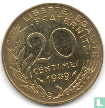 Frankrijk 20 centimes 1989 - Afbeelding 1