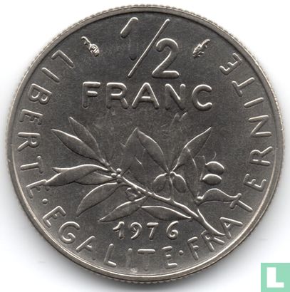 Frankrijk ½ franc 1976 - Afbeelding 1