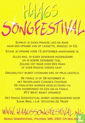 Schrijf een Haags lied en doe mee met het Haags Songfestival - Bild 2