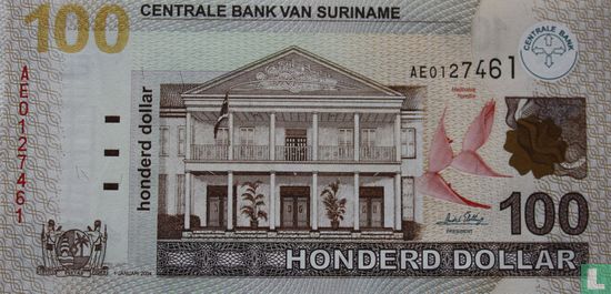 Suriname 100 Dollars 2004 - Image 1