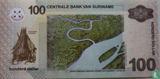 Suriname 100 Dollars 2004 - Image 2