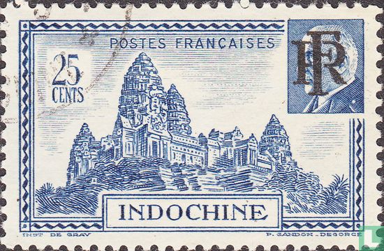 Angkor and Pétain, overprint RF