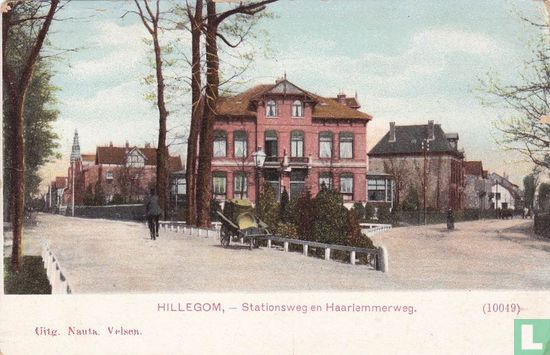 Hillegom, - Stationsweg en Haarlemmerweg. - Afbeelding 1