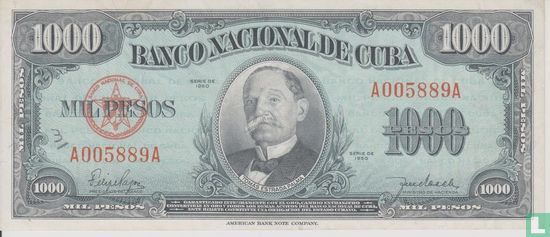 Kuba 1000 Pesos 1950 - Bild 1