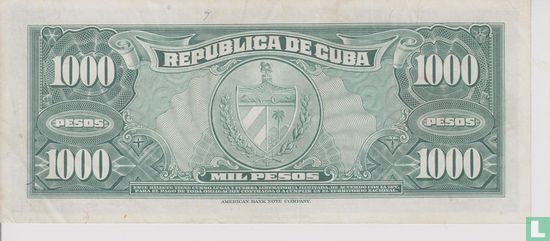 Kuba 1000 Pesos 1950 - Bild 2