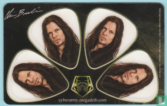Megadeth Chris Broderick Plectrum, Guitar Pick card, Cyberarmy 2011 - Bild 2
