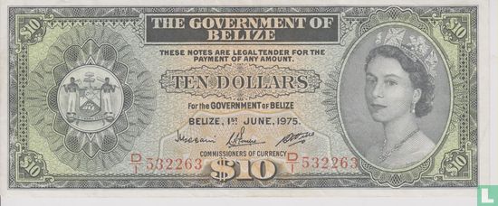 Belize 10 Dollar 1975 - Bild 1
