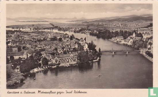 Konstanz a. Bodensee. Rheinausfluss gegen Insel Reichenau - Image 1