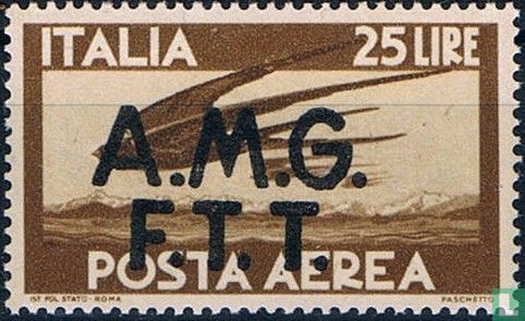 Italienische Flugpostmarken mit Aufdruck AMG FTT