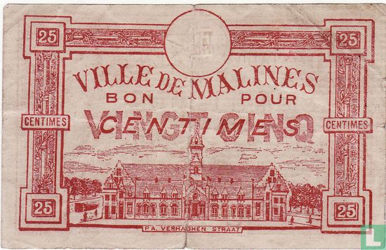 Malines 25 Centimes 1917 - Image 2