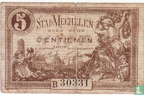 Mechelen 5 Centiemen 1917 - Afbeelding 1