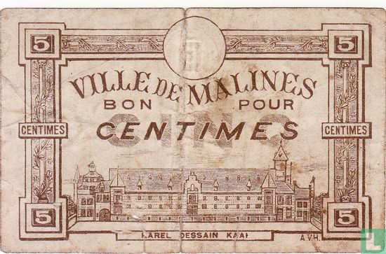 Mechelen 5 Centimes 1917 - Image 2