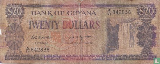Guyana 20 Dollars (signatures: Patrick Matthews & Carl Greenidge) - Afbeelding 1