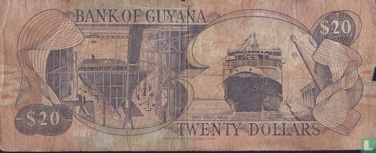 Guyana 20 Dollars (signatures: Patrick Matthews & Carl Greenidge) - Afbeelding 2
