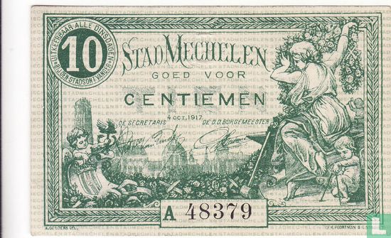 Mechelen 10 Centimes 1917 - Bild 1
