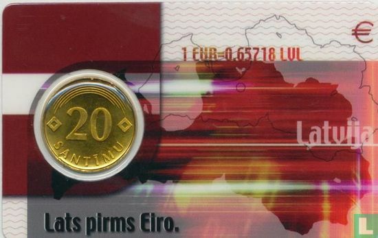 Latvia 20 santimu 1992 (coincard) - Image 1