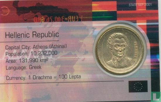 Griechenland 20 Drachmes 1992 (Coincard) - Bild 2