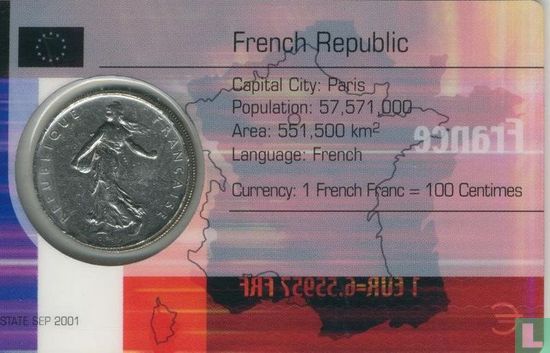 Frankrijk 1 franc 1972 (coincard) - Afbeelding 2