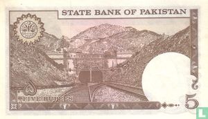 Pakistan 5 Rupees (P28a1) ND (1976) - Image 2